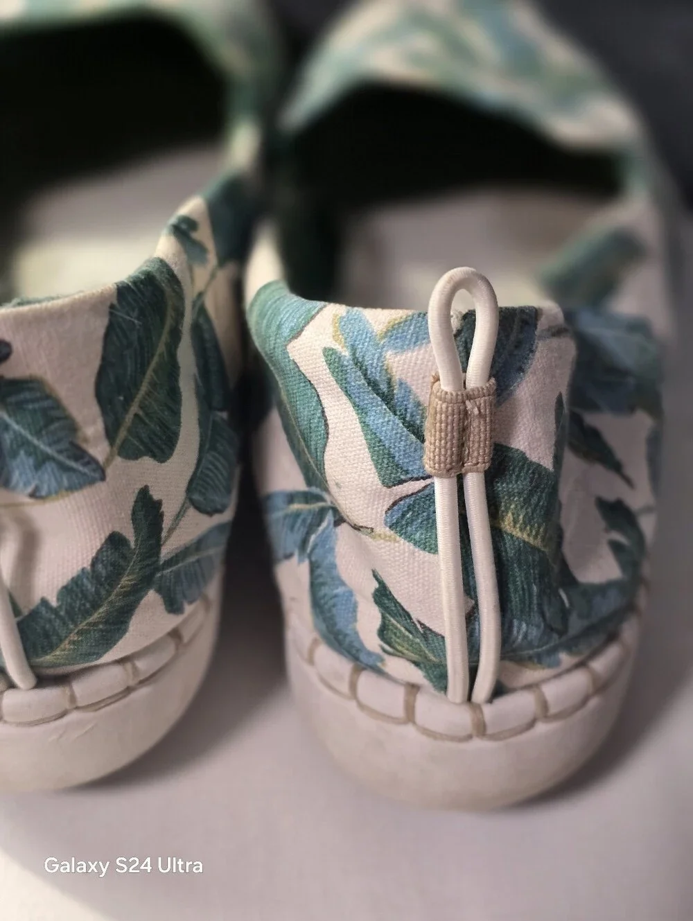 Clarks Cloudsteppers Womens Canvas Slip-on Shoes Palm Leave Step Glow Jade Sz 10 - Picture 5 of 12